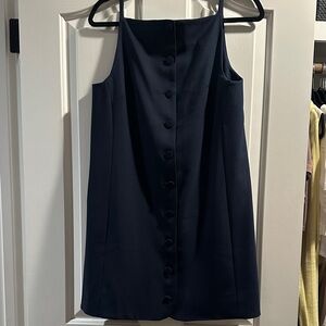 Madewell Navy Button-Front Mini Dress